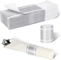 Germiwipe Standard Paper Napkin Band, 200PCS Matte Silver Napkin Ring Self-Adhesive, Silverware Wraps Bands,Table Setup Wedding Event Party Supply (Matte Silver /200pcs)