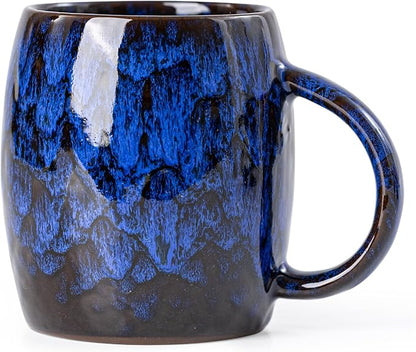 Midnight Blue Ceramic Coffee Mug 14oz by XIYUANJI