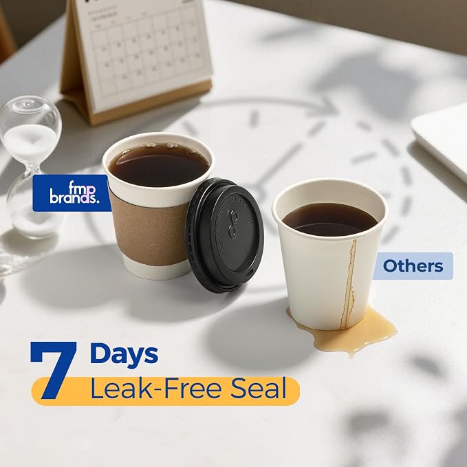 Fit Meal Prep 50 Pack 10 oz Disposable Coffee Cups - Image 4