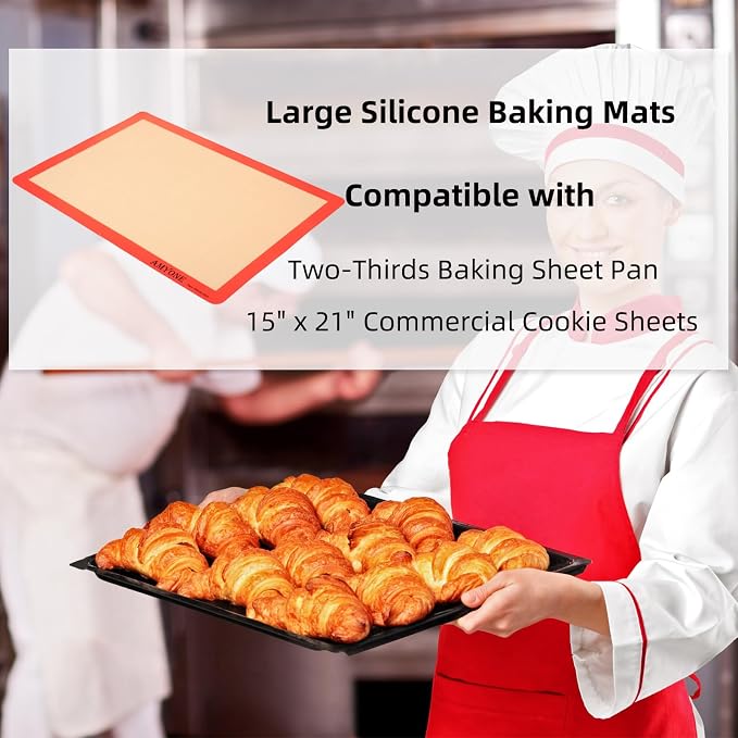 AMYONE Silicone Baking Mat for 2/3 Size Sheet Pan, 15x21" Big | Food Grade - Image 6