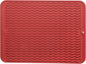 Silicone Dish Drying Mat for Multiple Usage,Easy clean,Eco-friendly,Heat-resistant Silicone Mat for Kitchen Counter or Sink,Refrigerator or drawer liner Red L 16 inches x 12 inches