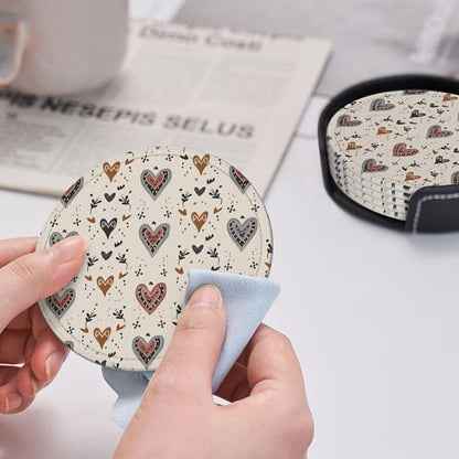 Boho Heart Floral Coasters for Drinks, Drink Coaster - Image 5