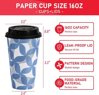 16 oz Disposable Paper Coffee Cups - Image 2