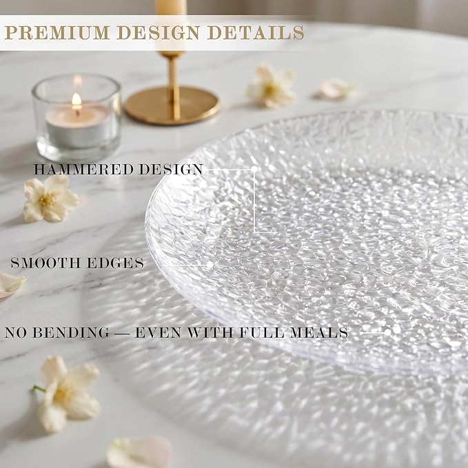Rubtlamp 100Pcs Clear Plastic Plates, 10 Inch Dinner Plates - Image 3