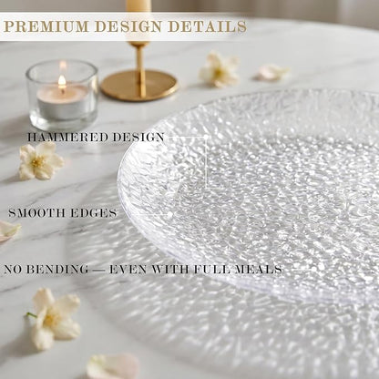 Rubtlamp 100Pcs Clear Plastic Plates, 10 Inch Dinner Plates - Image 3