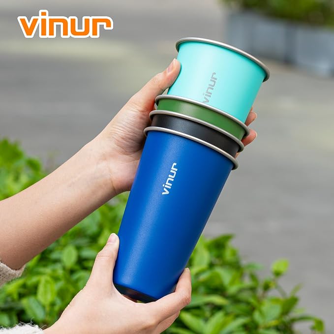 20 oz Stainless Steel Cups-Colorful Stackable Metal Drinking Glasses 4 Pcs | - Image 8