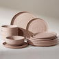 Stoneware Dinnerware Sets for 4, Plates and Bowls, Chip & Scratch Resistant by FamiwarePremium