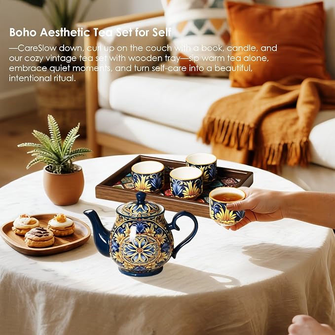 ACMLIFE Tea Sets for Adults, Ceramic Teapot Set - Image 5