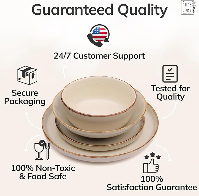 16 Piece Stoneware Dinnerware Set - Image 8