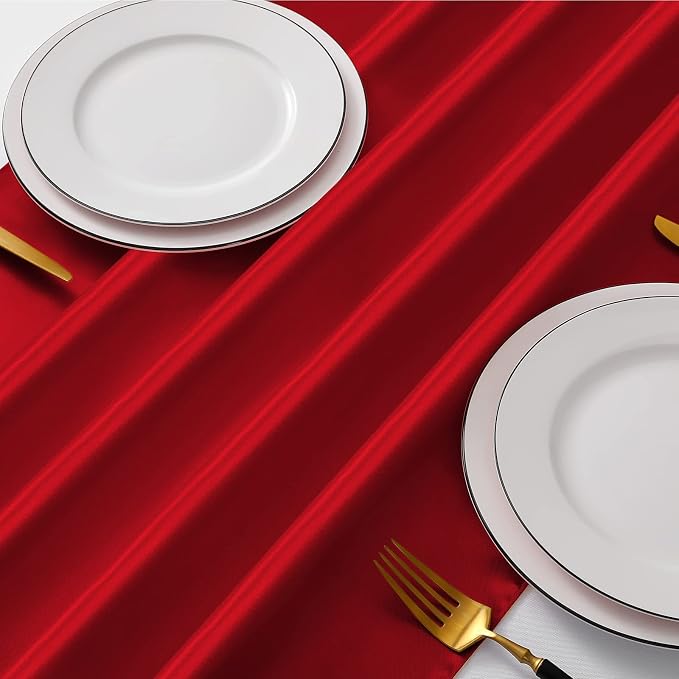 Manyshofu Red Satin Table Runner 12x108 - Image 2