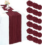 6 Pack Burgundy Cheesecloth Table Runner 35 x 120 Inch | Boho Gauze Fabric by RestfulGlow