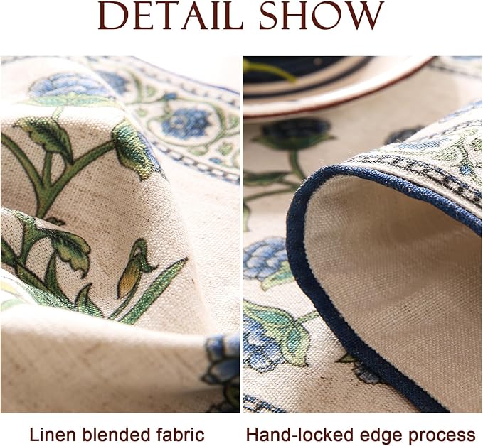 Patdrea Designer Elegant French Linen Table Runner, Floral Pattern - Image 5