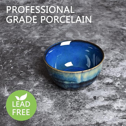 Stoneware Cereal Bowls Set of 4, 26 Oz, Dishwasher and Microwave Safe, Reactive - Image 3