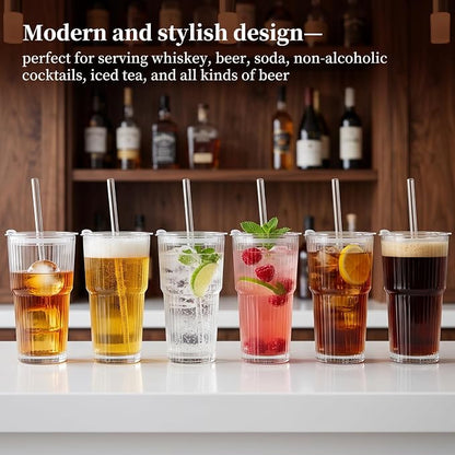 20oz Iced Coffee Cups with Lids and Straws, Smoothies - Image 2