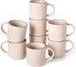 famiware Star Coffee Mug Set for 8, Handcrafted 12 oz Ceramic Stoneware Mugs by Famiware