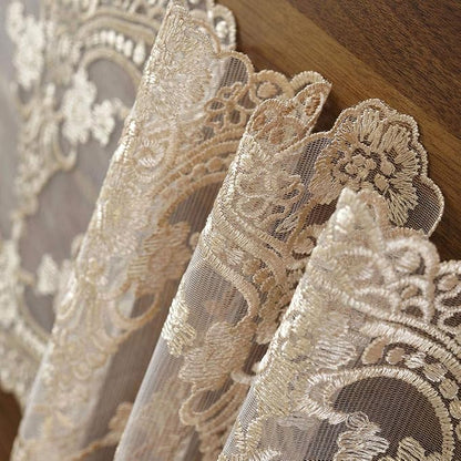 ARTABLE Champagne Lace Table Runner Macrame Dresser Scarf 10 x 110 Inch | - Image 3