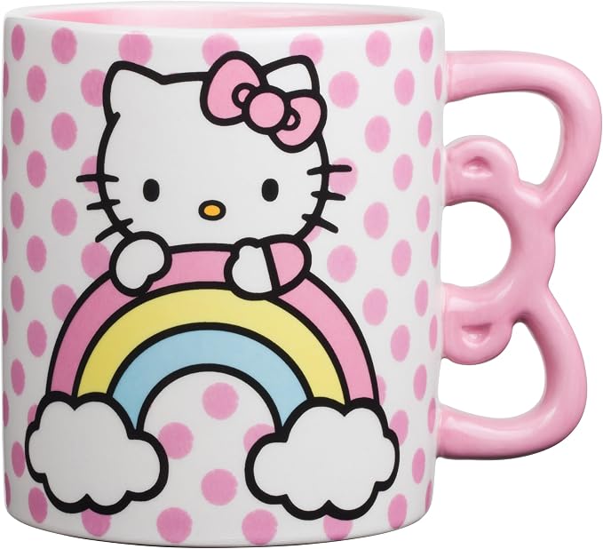 Silver Buffalo Sanrio Hello Kitty Rainbow, 3D Sculpted Handle Mug, 20oz | Polka by SilverBuffalo