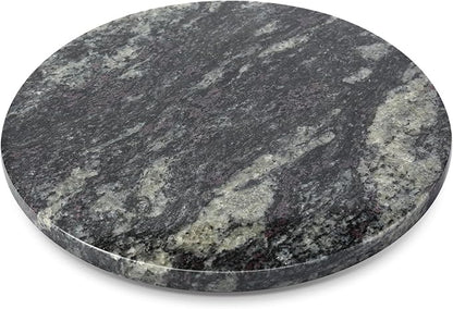 Koville 12'' Black Marble Lazy Susan for Dinning, Marble Turntable for Kitchen Counter, Lazy Susans Organizer for Cabinet, Serving Rotation Spinning Tabletop Organizer Swiveling, Spice Rack Storage