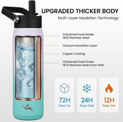 Konokyo 25 oz Insulated Stainless Steel Water Bottle - Image 2