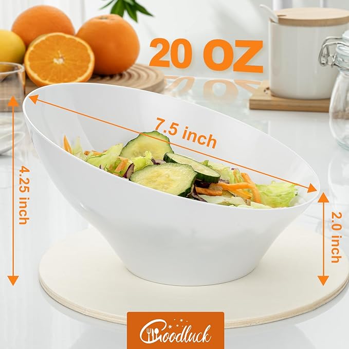 5 Pack white Plastic Serving Bowls - Image 7