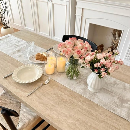 Table Runner Cashmere Texture for Home Decor 72 Inches Long Farmhouse Table - Image 5