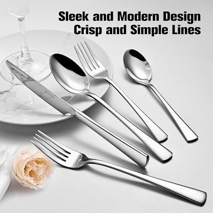 18/10 Flatware set for 12, 60 Piece Stainless Steel Silverware Cutlery Set | - Image 5