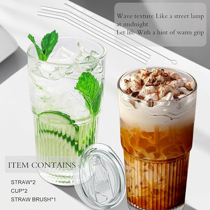 Luiaiog 18.5oz Glass Cups with Lids and Straws - Image 7