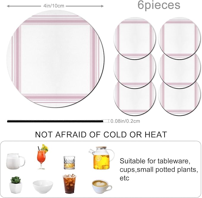 Modern Minimalist Styles Coasters Set of 6 Absorbent Coasters - Image 3