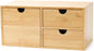 Wisuce Bamboo Desk Organizer - Mini Desktop Drawer Tabletop Storage Organization Box for Office Home Toiletries Supplies, No Assembly Required (3 Drawer with big drawer)