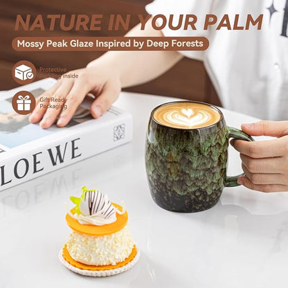 Unique Reactive Glaze Ceramic Coffee Mug - 14 oz Large Coffee Cup - Image 8