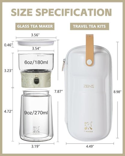 ZENS Glass Tea Infuser Pot, Modern One Touch Tea Maker - Image 5