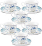 fanquare Blue Rose Porcelain Tea Cup and Saucer Set by fanquare