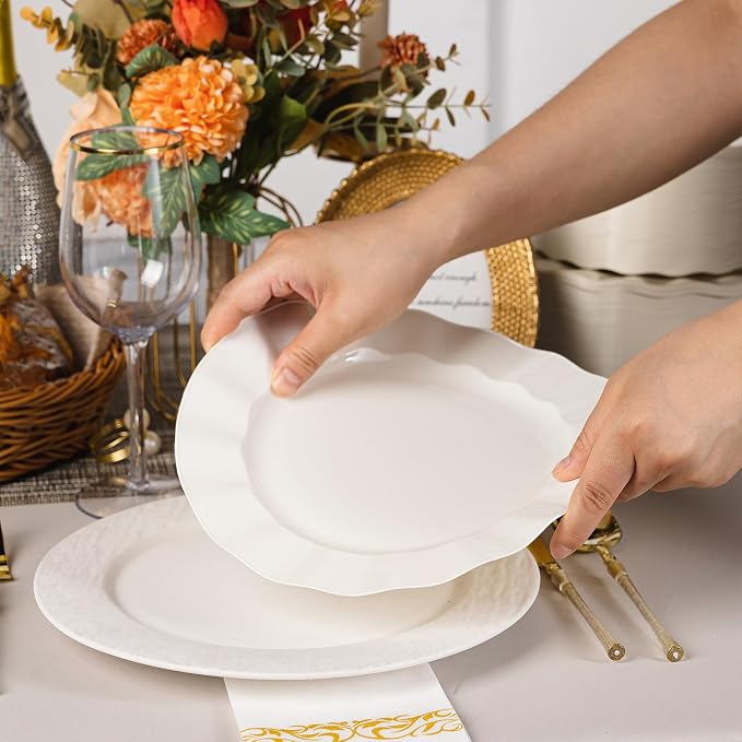 72 Pack Ivory Plastic Plates, Thanksgiving - Image 4