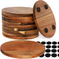 10 Pieces Unfinished Wood Coasters, 4 Inch Round Acacia Wooden Coasters by Aweyka