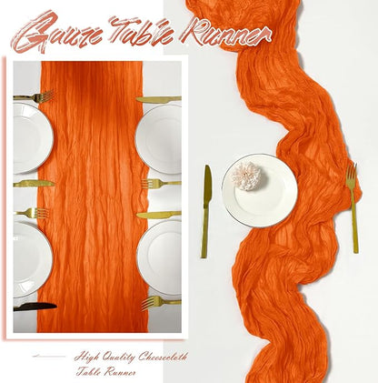 15 Pack Orange Cheesecloth Table Runner 17 x 108 inch Cheese Cloth Table - Image 6