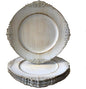 Antique White Charger Plates, 13 Inch Embossed Chargers by Umisriro