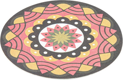 Restaurantware Paper Bar Coasters 48 Count 3.5 Inch Super Absorbent Beverage Coasters Pulpboard Assorted Design Drinkware Coasters Durable Paper Round Assorted