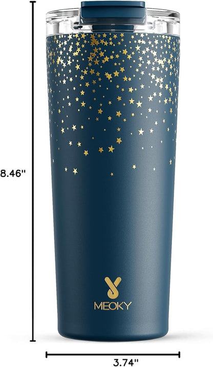 Meoky 24 oz Insulated Travel Coffee Mug: Leak Proof Lid, Midnight Galaxy | - Image 3