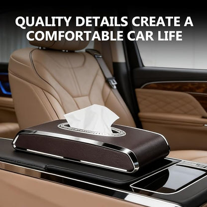 Faux Leather Car Tissue Holder for Interior, Armrest & Back Seat Tissue - Image 2