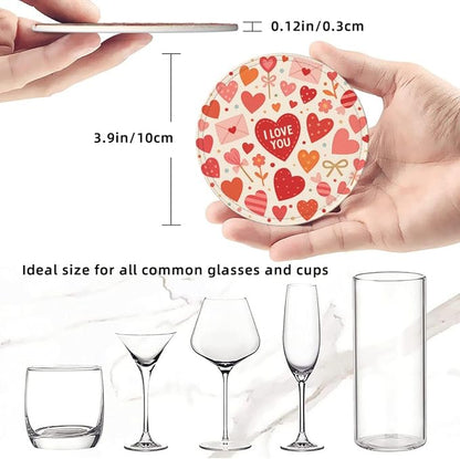 Pink Red Love Letter Heart Coasters - Image 3