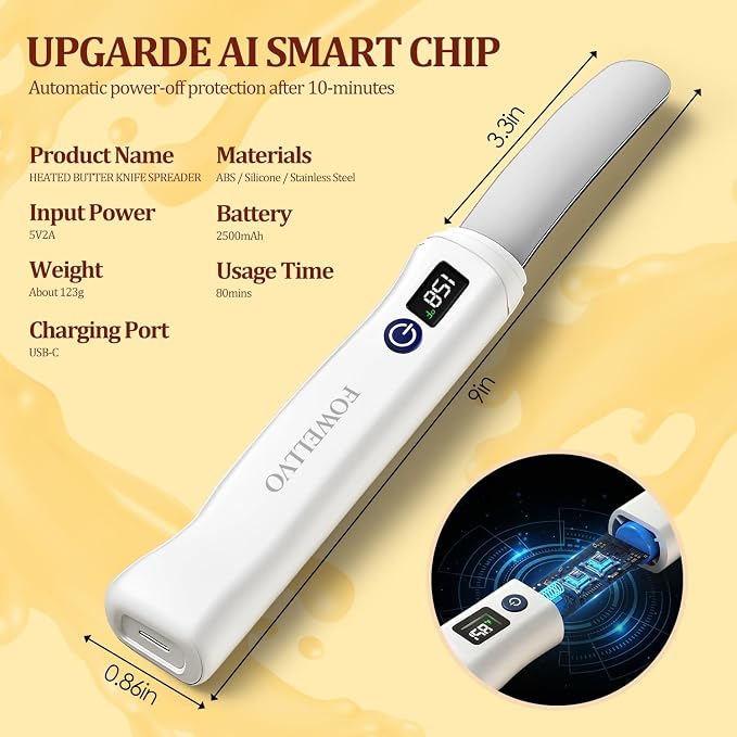 Heated Butter Knife Spreader – Stainless Steel, IP68 Waterproof, Rechargeable - Image 5