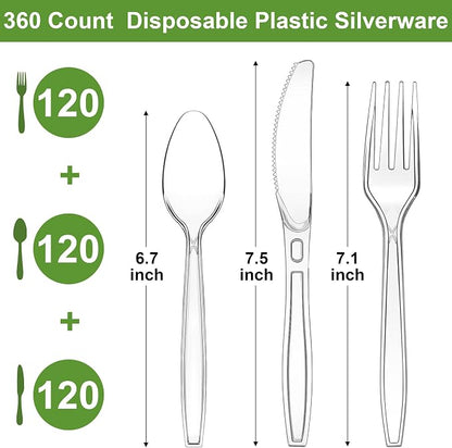 Pleafind 360 Count Plastic Silverware - Image 2