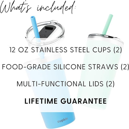 CUPKIN Reusable Cups with Lids, The Original Stackable 12 oz Stainless Steel - Image 9
