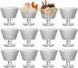 Glass Dessert Bowls & Breakfast Cups - Set of 12, 9oz Ice Cream Sundae Cups, For Oats, Ice Cream, Milk, Sorbet, Yogurt (12PCS)