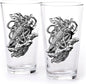 Set of 2 Pint Glasses - Funny Beer Glasses with Kraken Sinking Submarine - Premium Drinking Glasses 16oz. Capacity