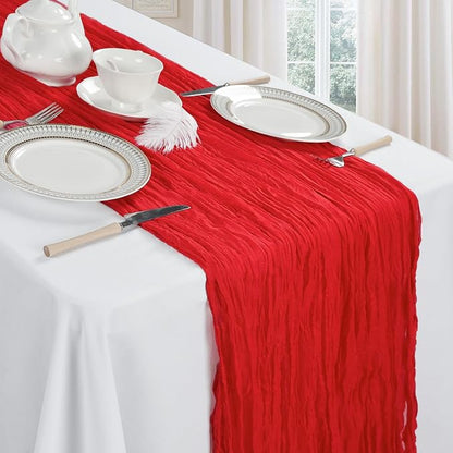12 Pack Red Cheesecloth Table Runner 17 x 108 Inch | Boho Gauze Cheese Cloth - Image 3