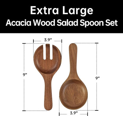 KITEISCAT Extra Large Glass Salad Bowl Set - Image 3
