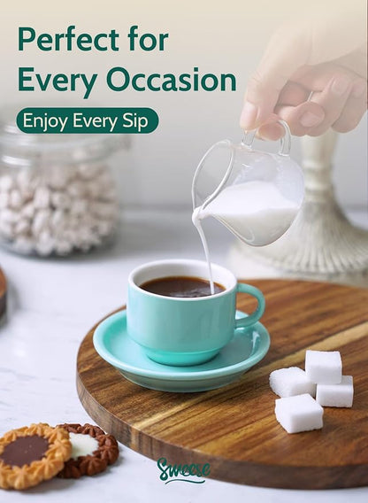 Sweese 2.5 Ounce Porcelain Stackable Espresso Cups - Image 5