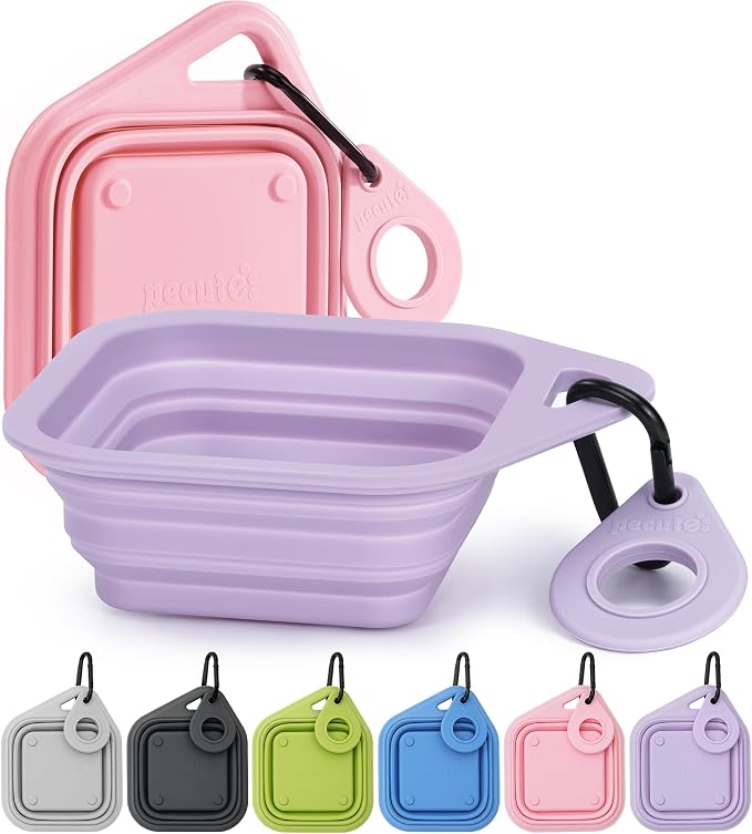 Pecute 2 Pack Foldable Dog Bowls by pecute