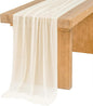 Ling's Moment 14Ft Ivory Table Runner, Wedding Sheer Chiffon Table Runners | by LingsMoment